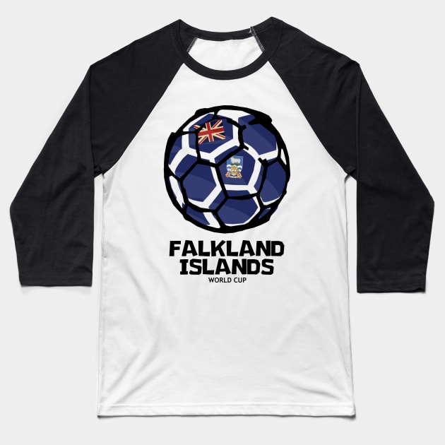 Falkland Islands Football Country Flag Baseball T-Shirt by KewaleeTee